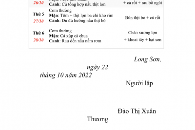 THỰC ĐƠN TUẦN 8