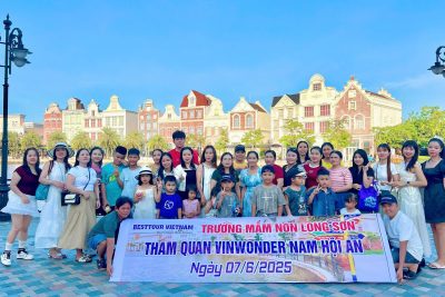 NGÀY 07/06/2025 NHÀ TRƯỜNG PHỐI HỢP VỚI CÔNG ĐOÀN TRƯỜNG TỔ CHỨC CHO TOÀN BỘ GV, NV ĐI THAM QUAN HỌC TẬP TẠI ĐỊA ĐIỂM VINPERLAND NAM HỘI AN VÀ PHỐ CỔ HỘI AN